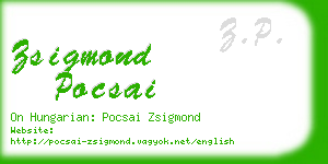 zsigmond pocsai business card